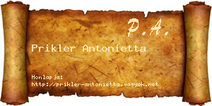 Prikler Antonietta névjegykártya